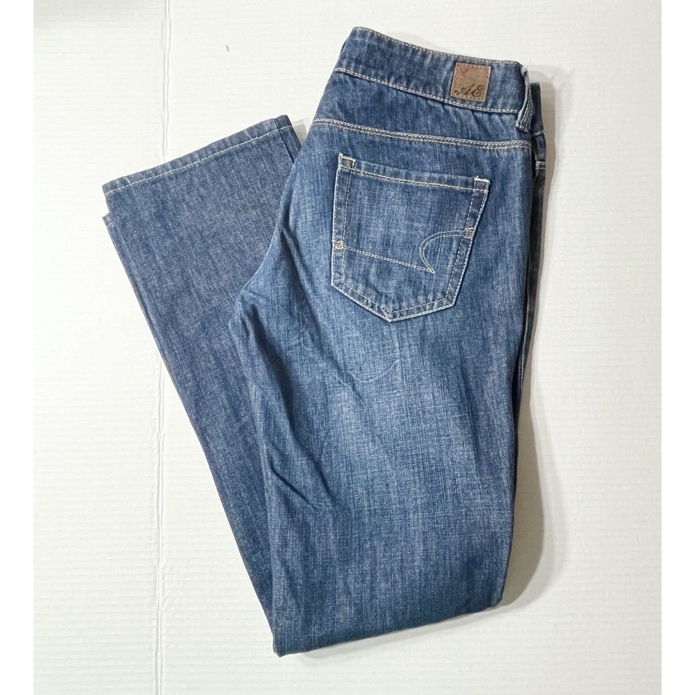 Vintage American Eagle Jeans Women's 4 Long‎ 77 Straight Fit Y2K Mallsoft